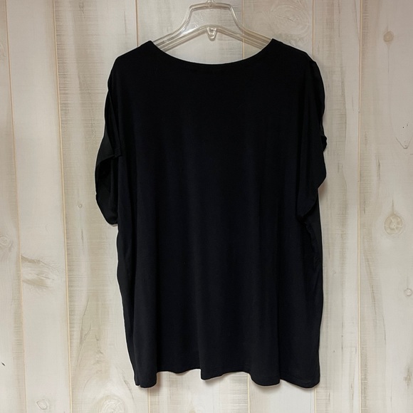 Premise Woman Black Split Sleeve Pull-On Top Hi-Low, Sz 2X - Picture 2 of 6